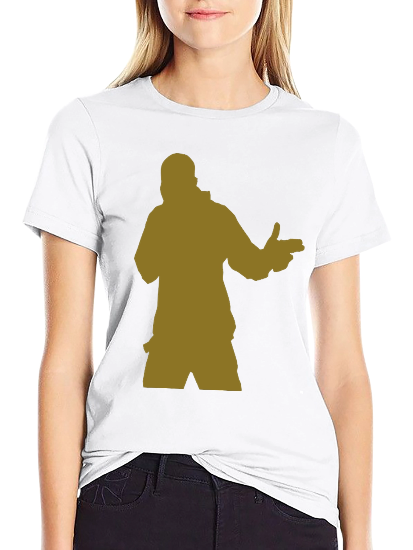 Black T-Shirt with Silhouette Graphic