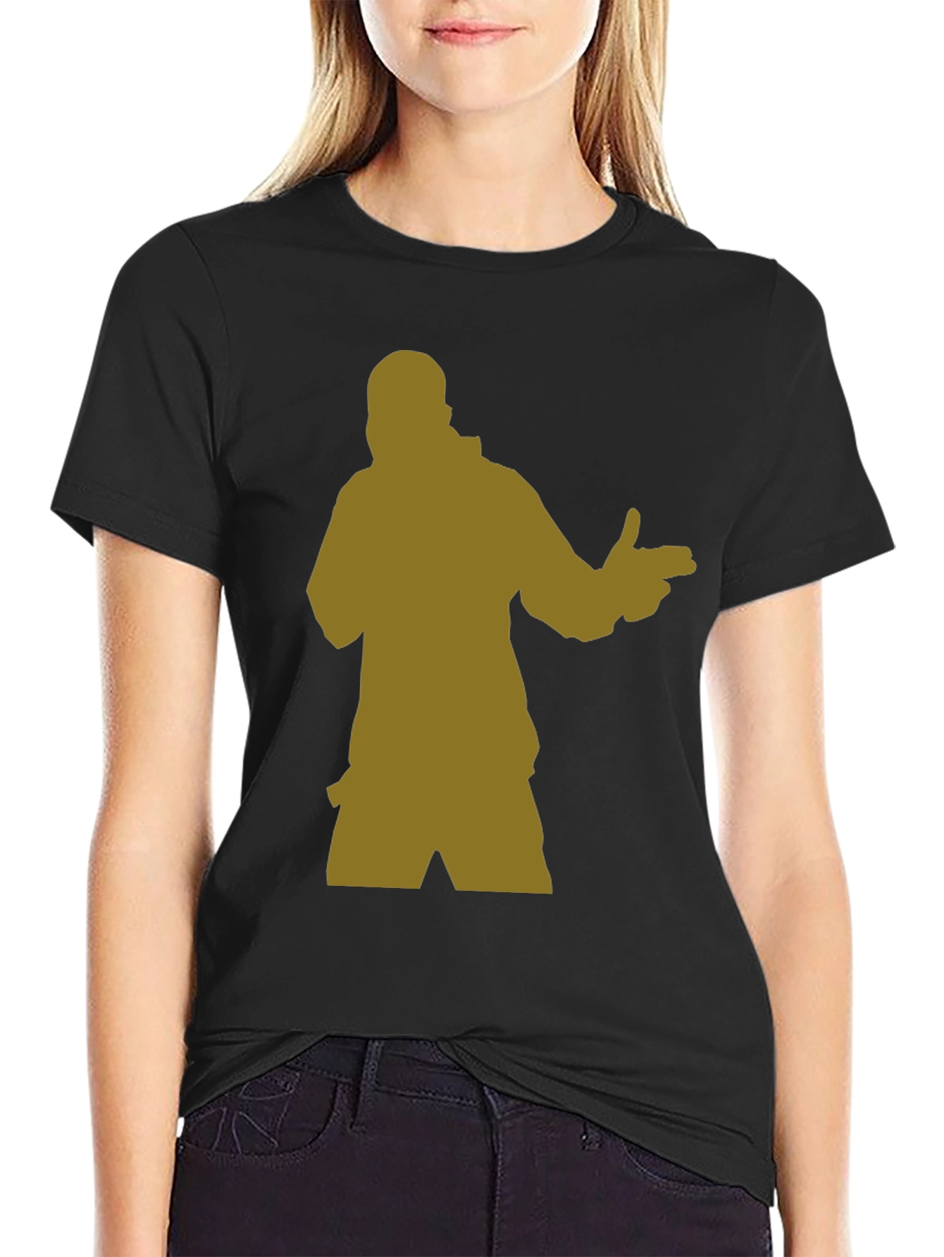 Black T-Shirt with Silhouette Graphic
