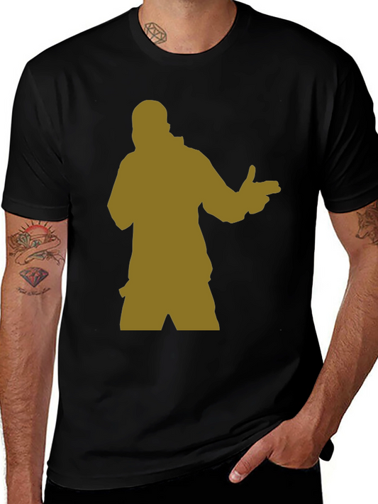 Black T-Shirt with Silhouette Graphic