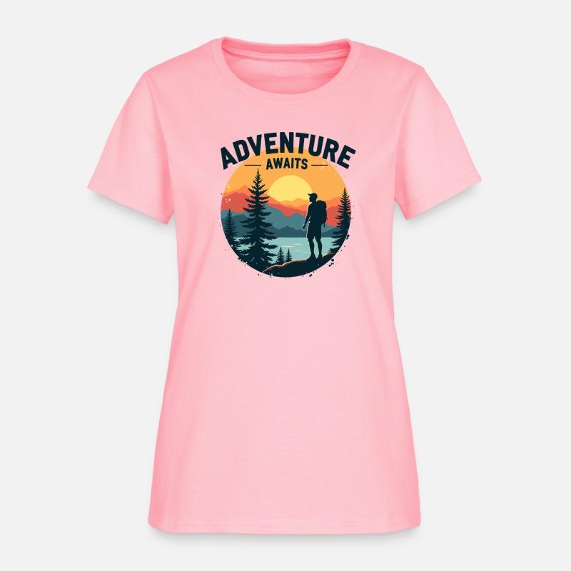 Adventure Awaits - Rustic Mountain Sunset Hiker De