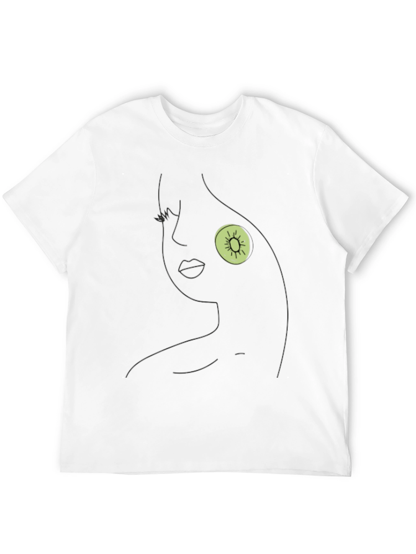 Abstract Kiwi Face Black T-Shirt