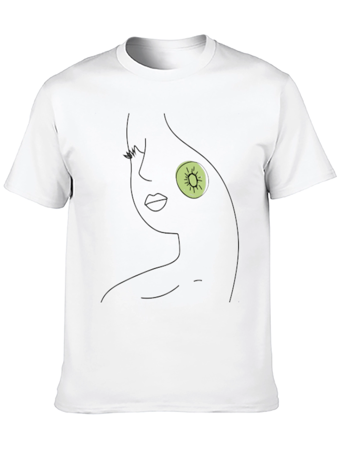 Abstract Kiwi Face Black T-Shirt