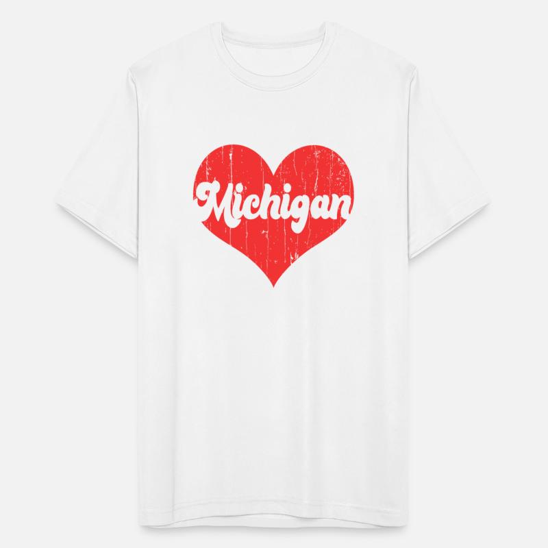 America US State Flag Heart Love Michigan
