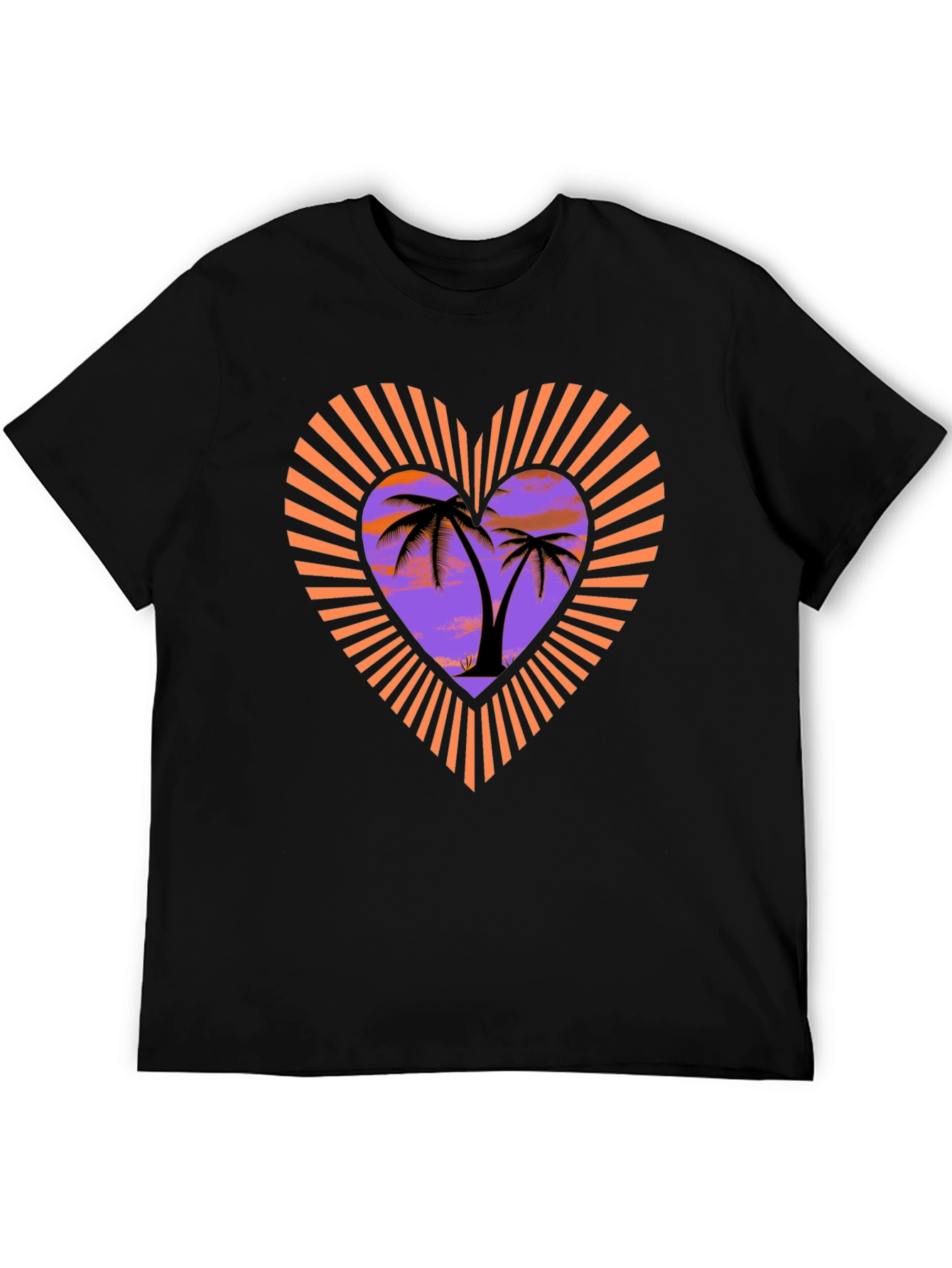 Tropical Palm Heart Graphic T-Shirt