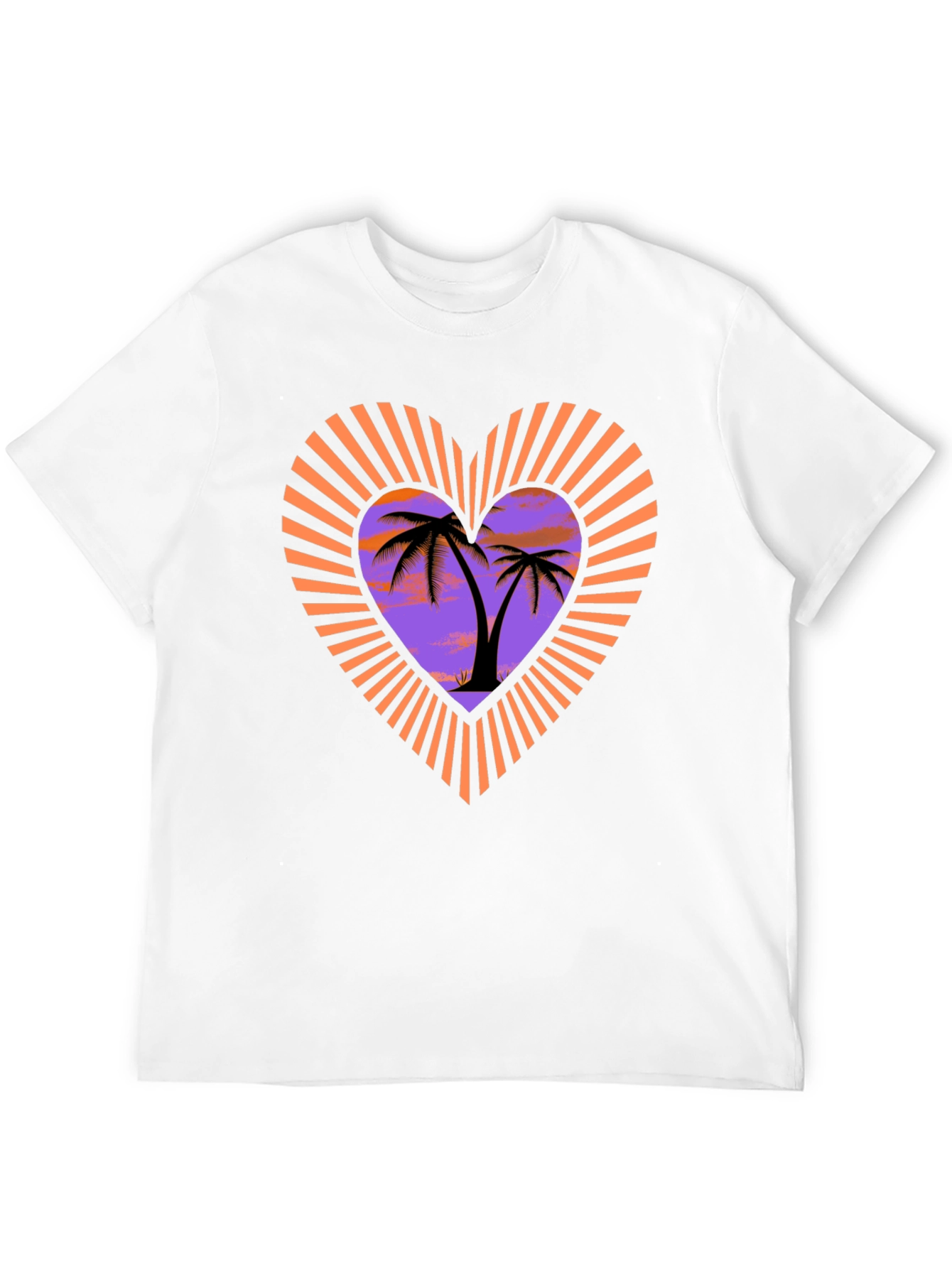 Tropical Palm Heart Graphic T-Shirt