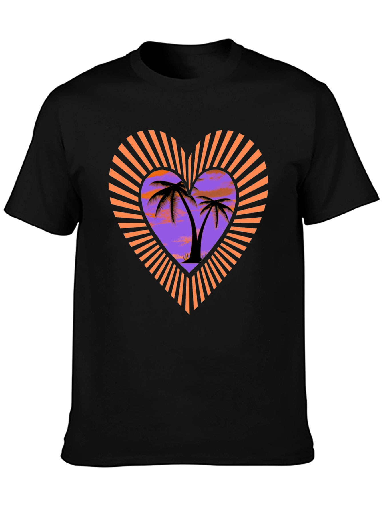 Tropical Palm Heart Graphic T-Shirt