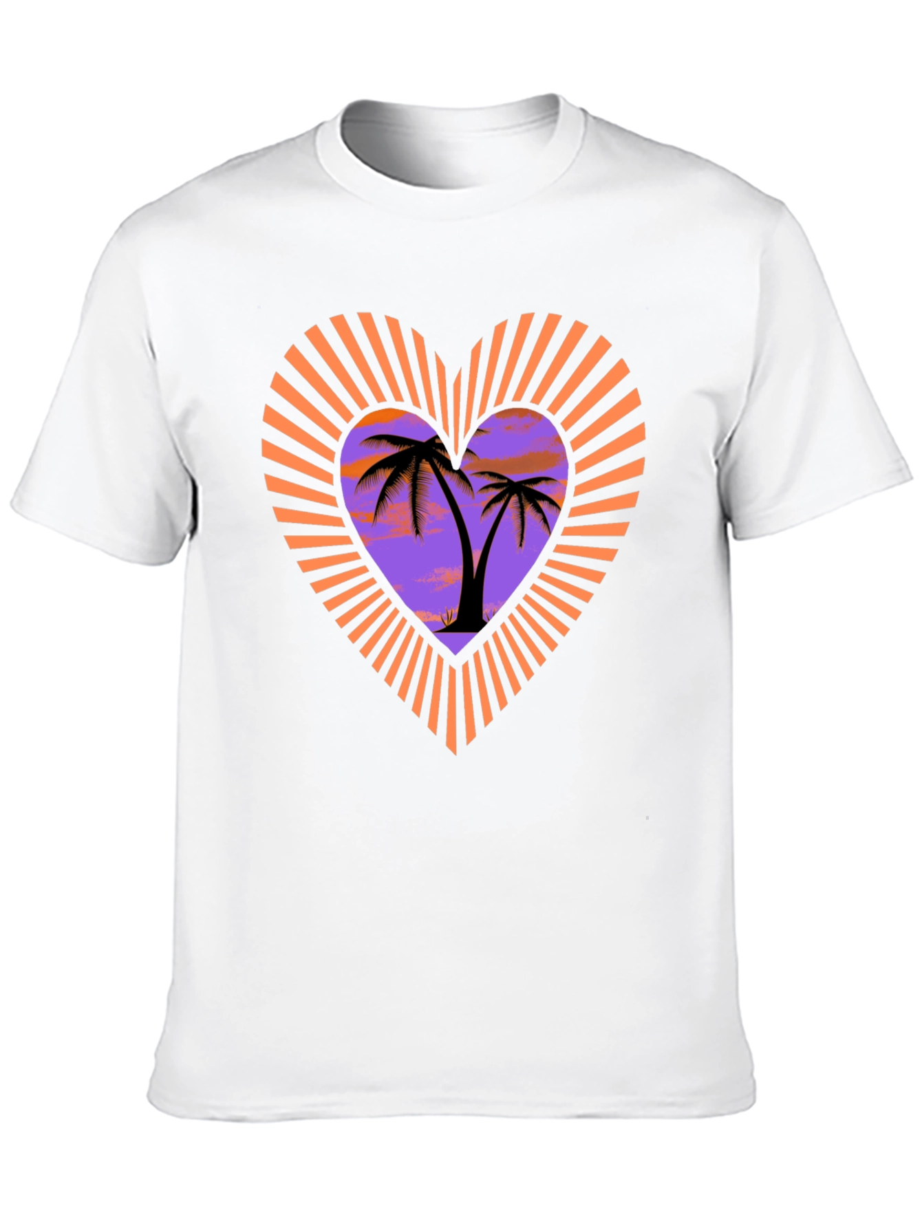 Tropical Palm Heart Graphic T-Shirt