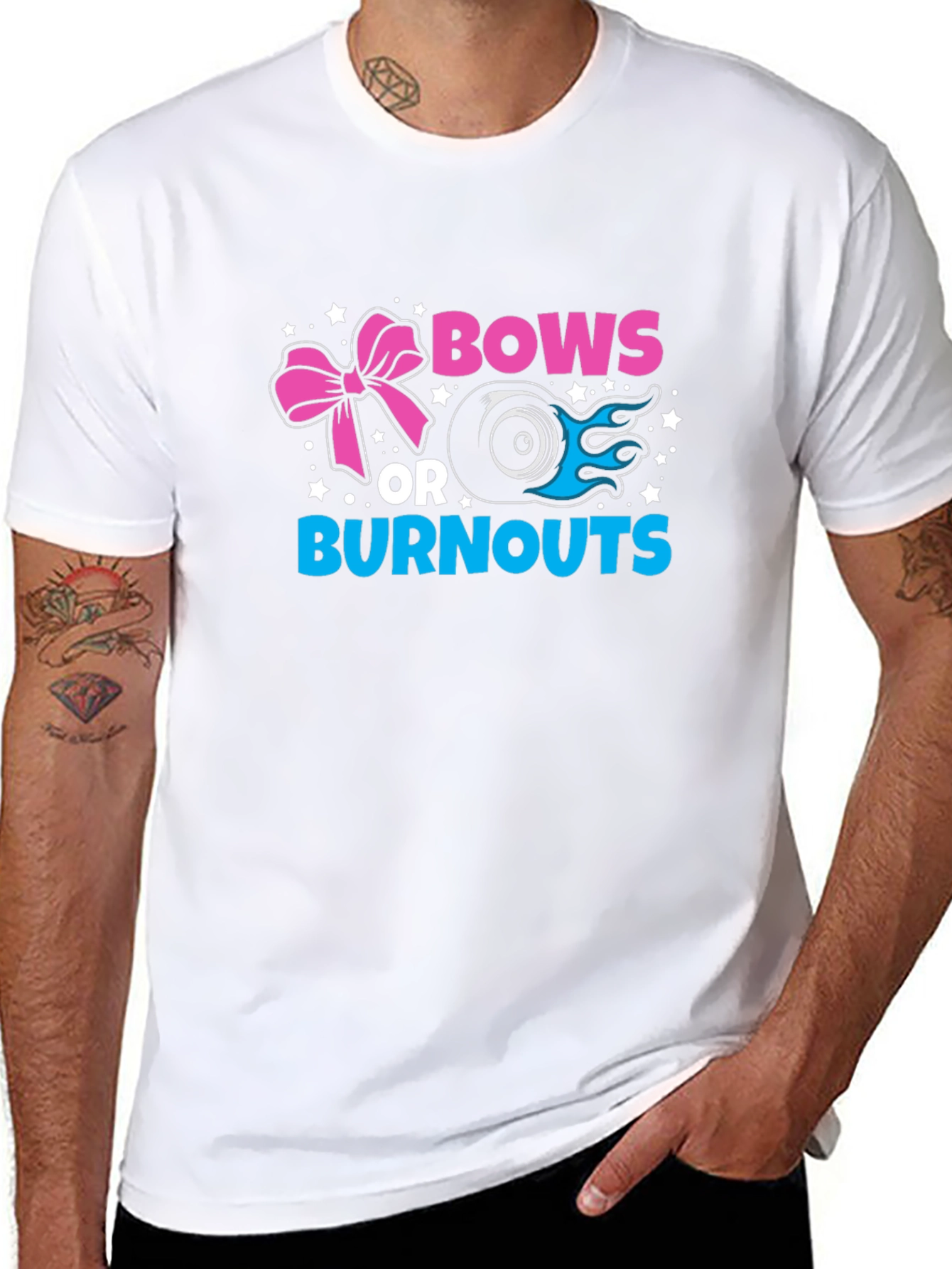 Bows or Burnouts Gender Reveal T-Shirt