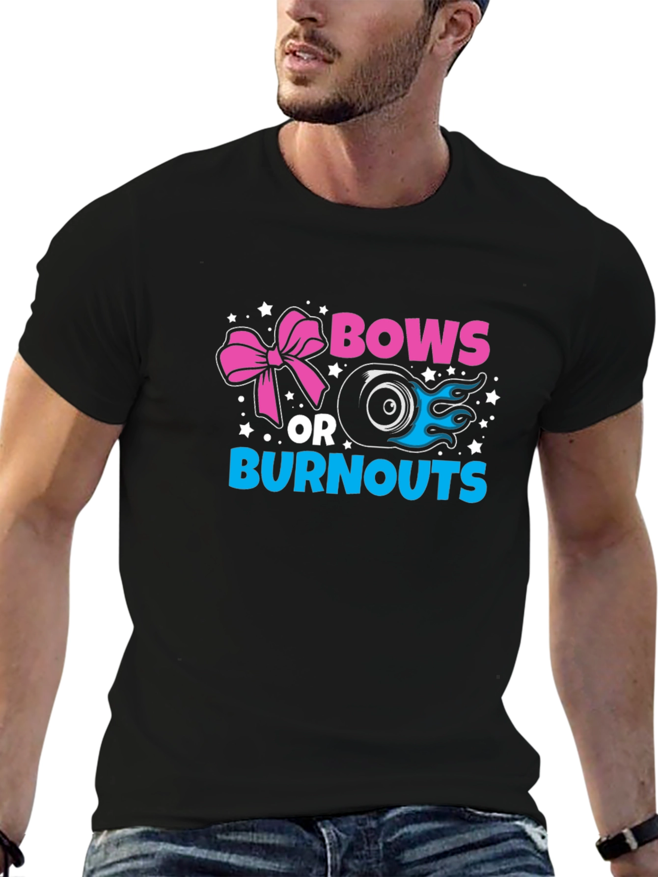 Bows or Burnouts Gender Reveal T-Shirt