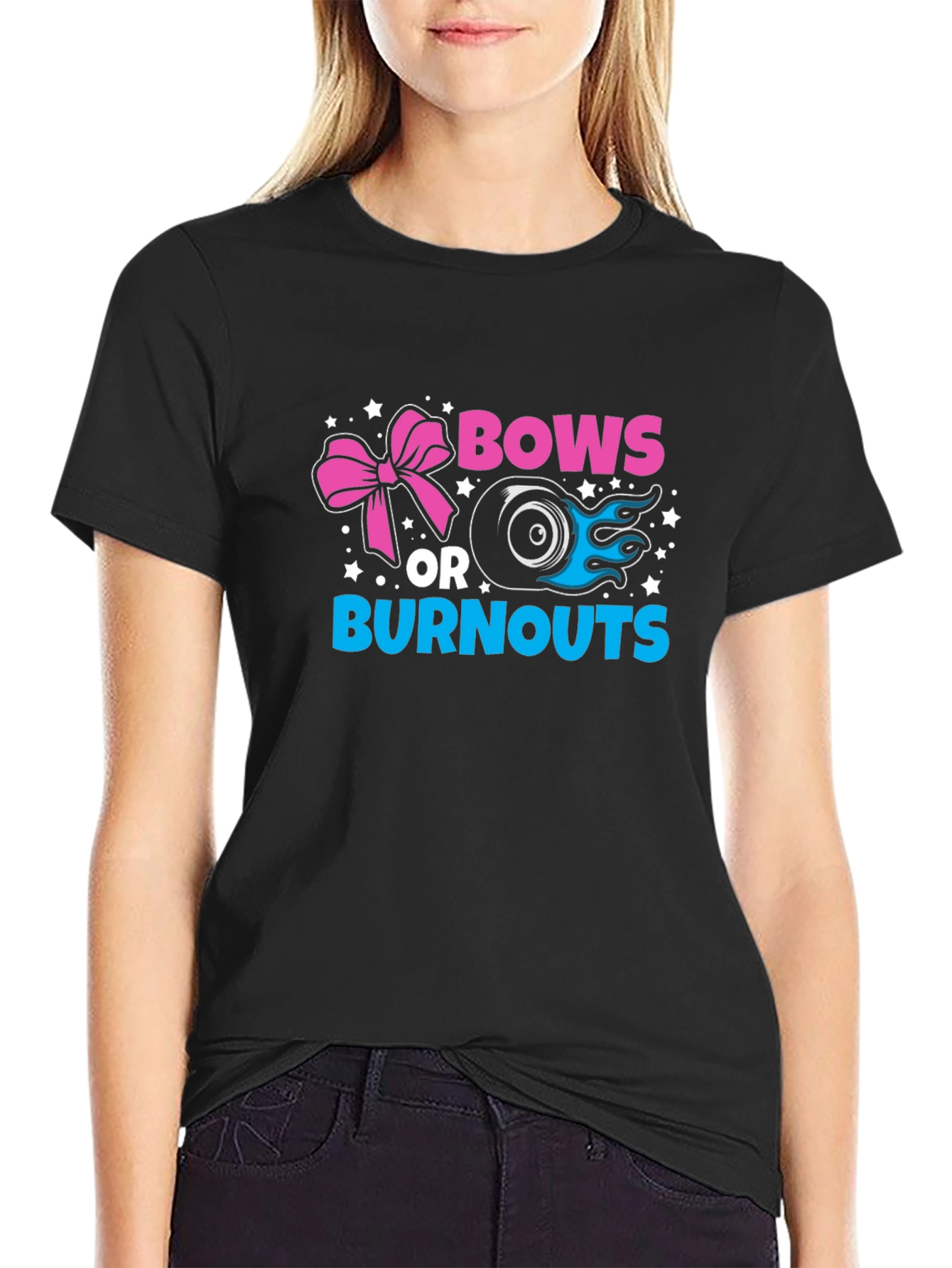 Bows or Burnouts Gender Reveal T-Shirt