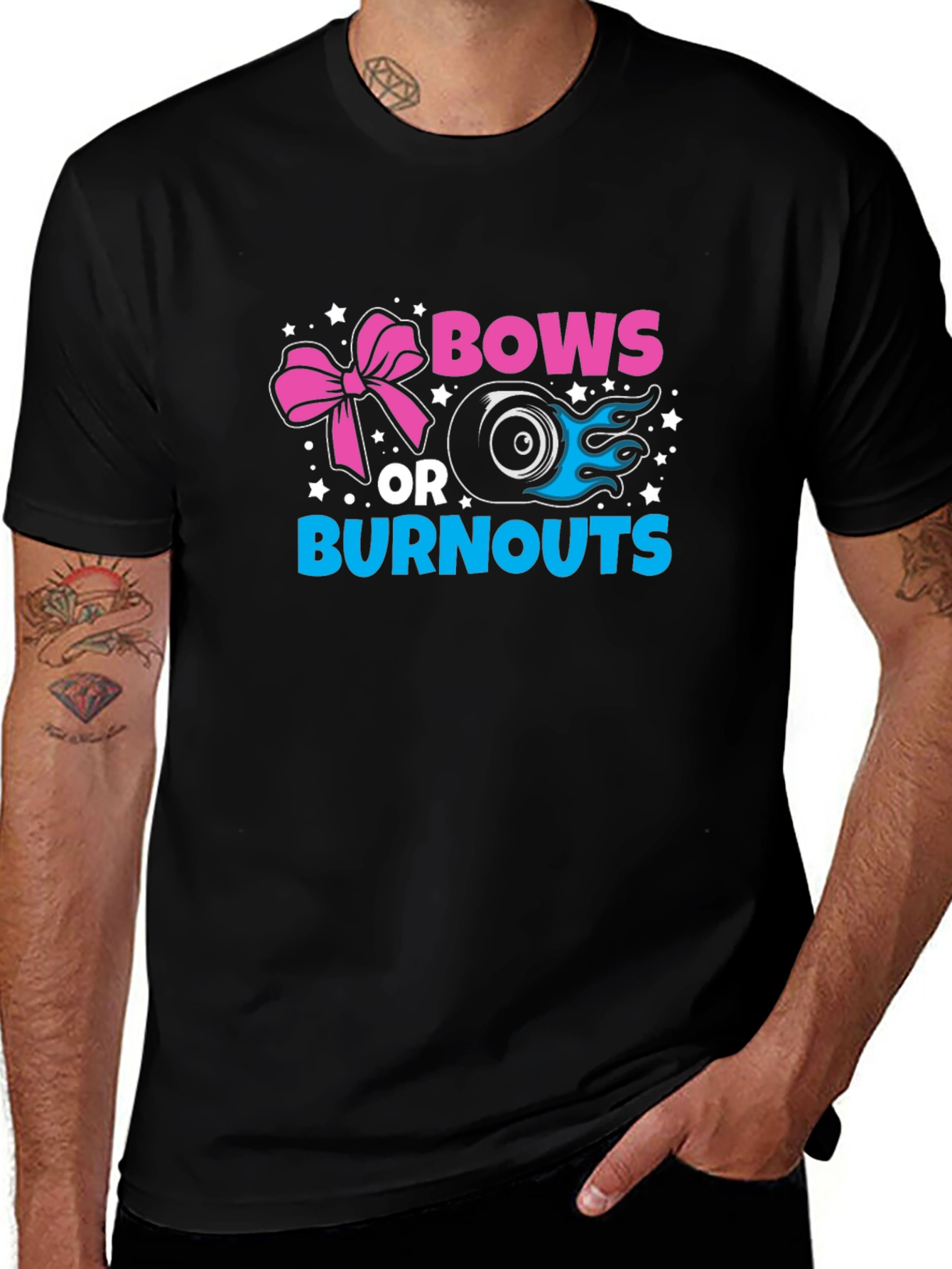 Bows or Burnouts Gender Reveal T-Shirt