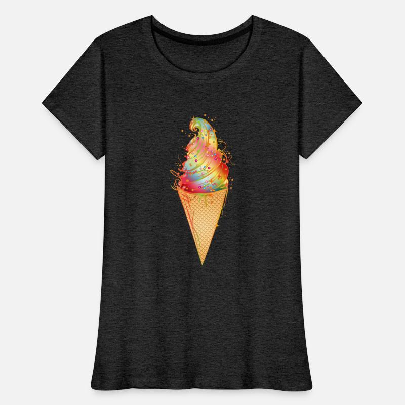 Artfully decorated ice cream in a waffle cone