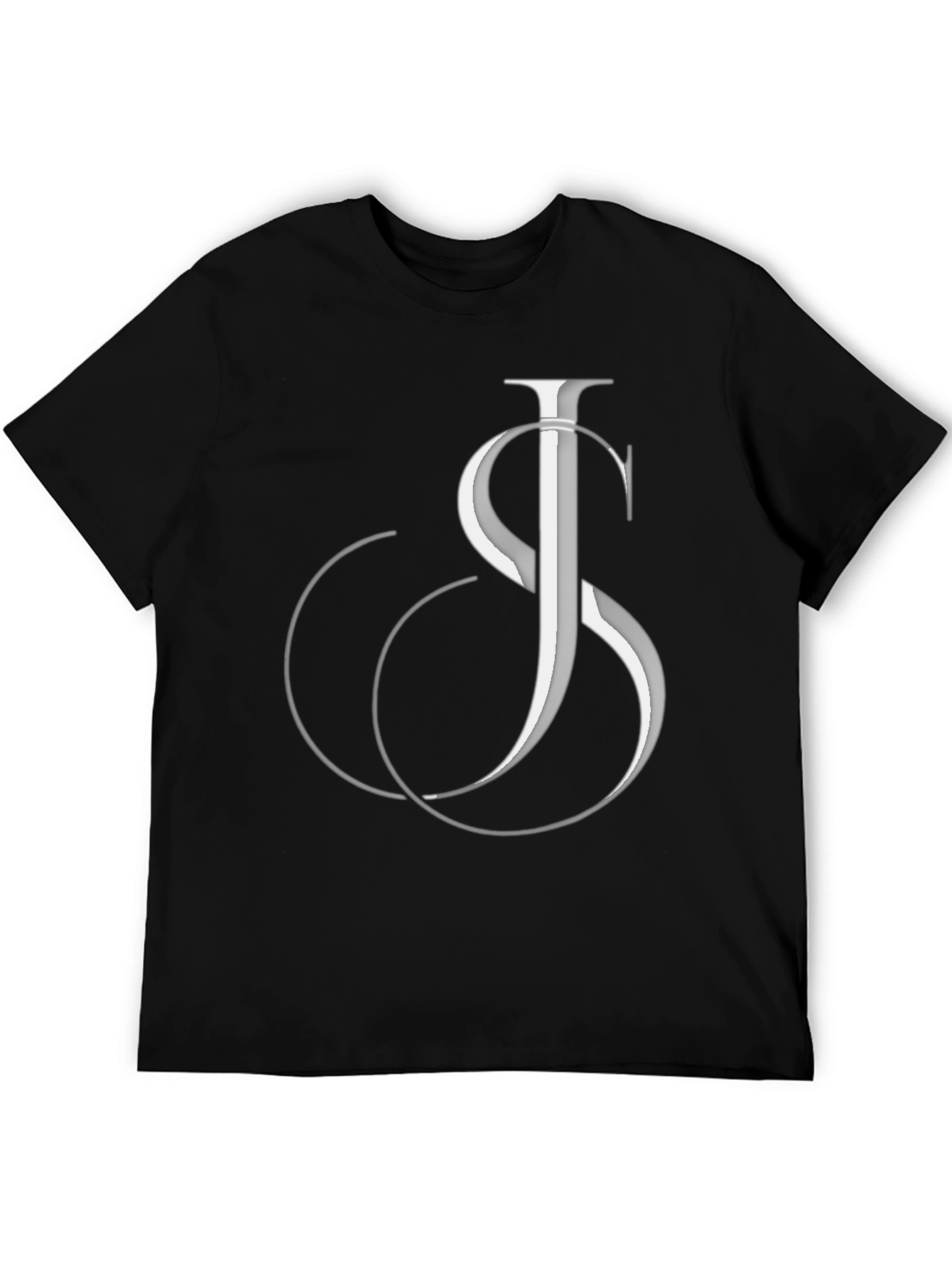 Stylish Black Graphic Tee - JS Initial Design