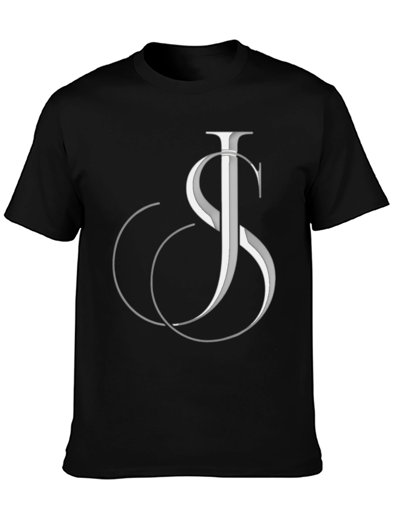 Stylish Black Graphic Tee - JS Initial Design