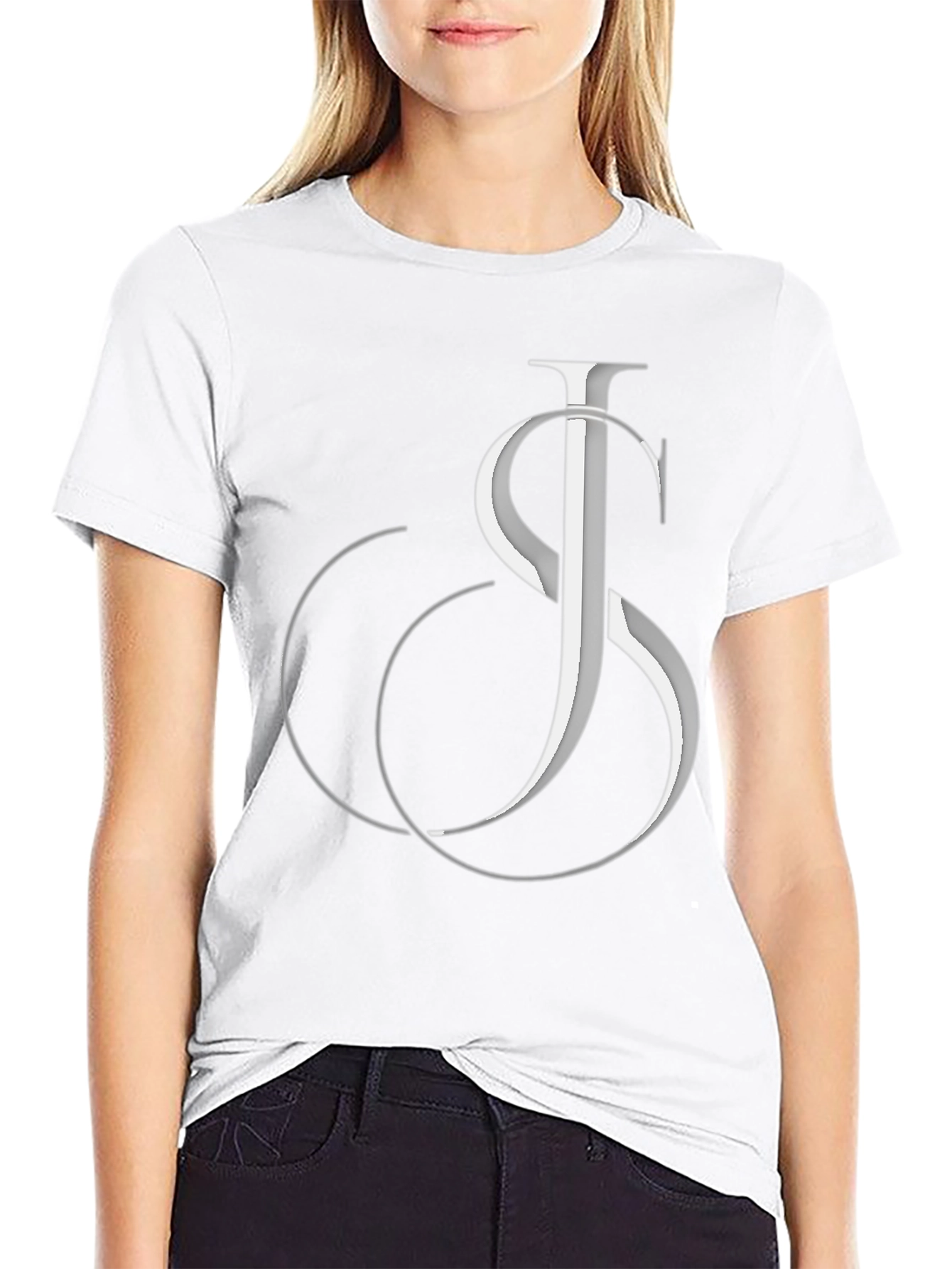 Stylish Black Graphic Tee - JS Initial Design