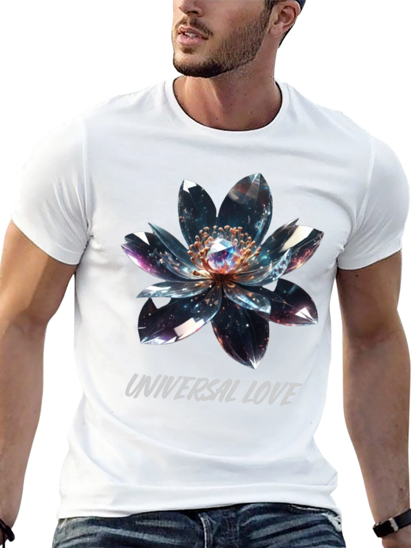 Universal Love Flower Graphic T-Shirt