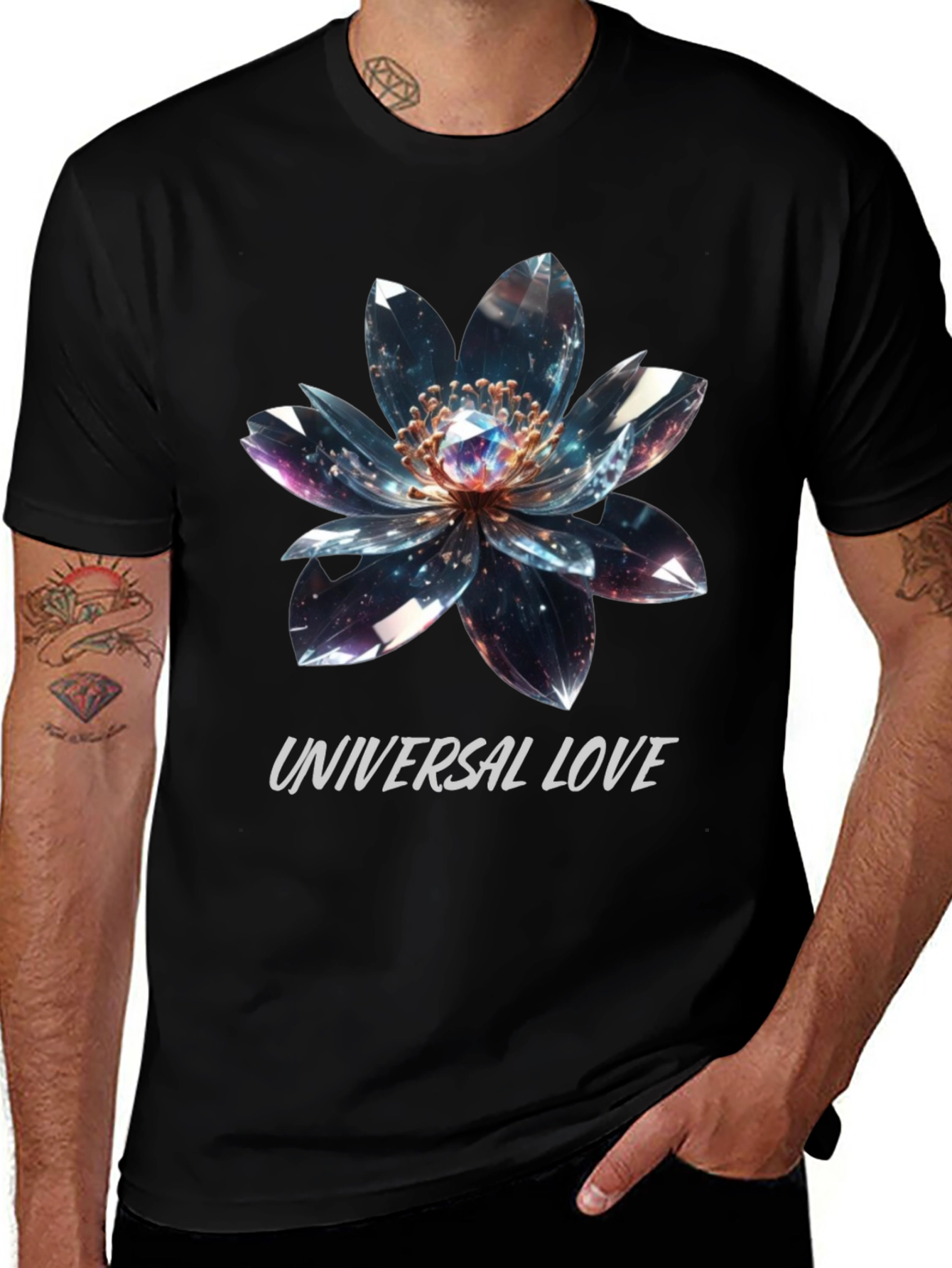Universal Love Flower Graphic T-Shirt
