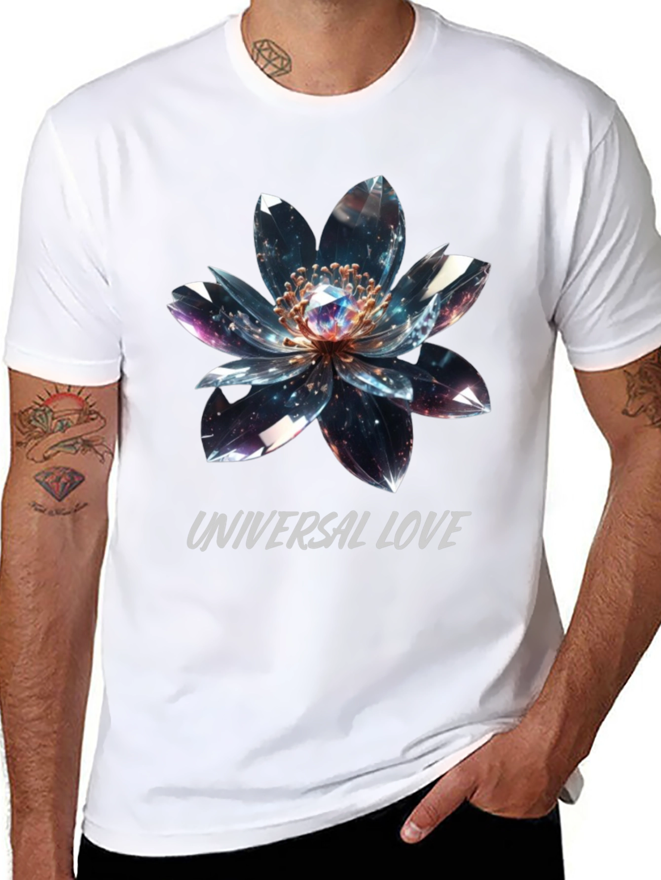 Universal Love Flower Graphic T-Shirt