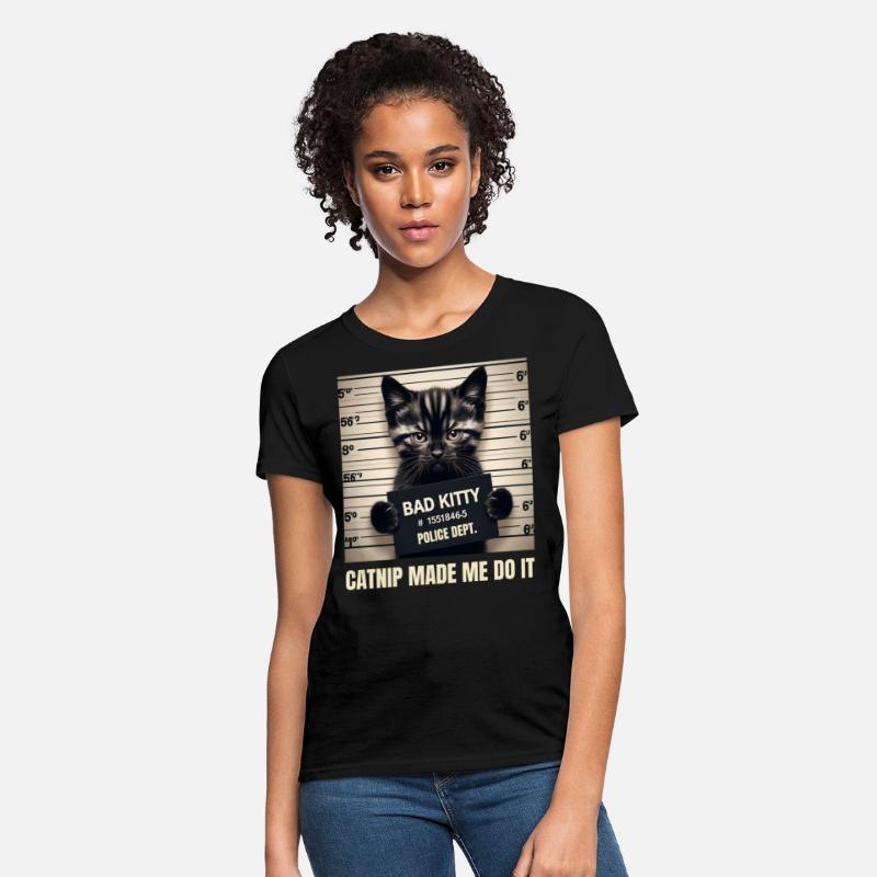 Bad Kitty Shirt Funny Car T-Shirt Mugshot Shirt