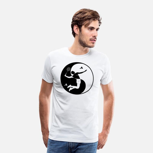 Badminton-player game shuttlecock Yin-Yang-Symbol