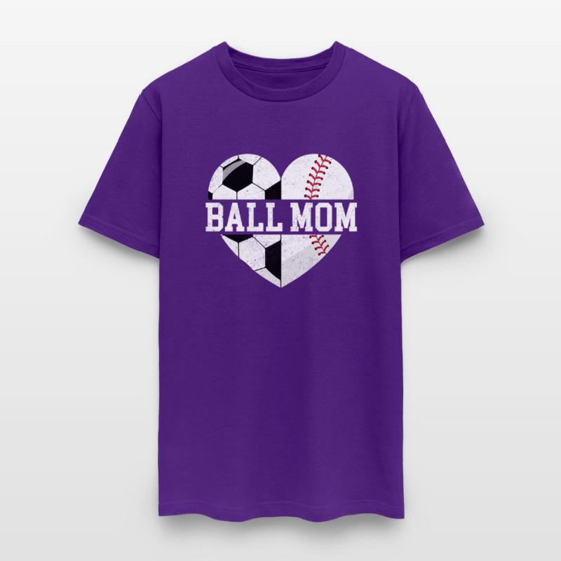 Ball Mom Heart Baseball Soccer Mom