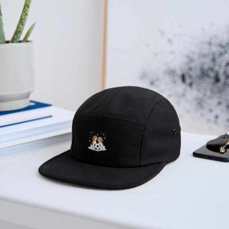 Beagles with soccer ball for Valentine's Day