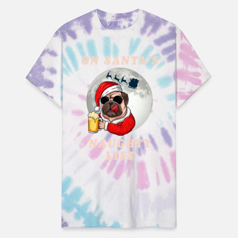 Beer Drinking Pug Dog In Santa Costume