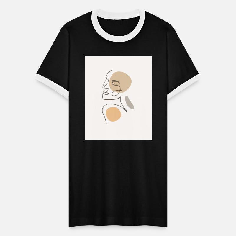 beige minimalist woman line art