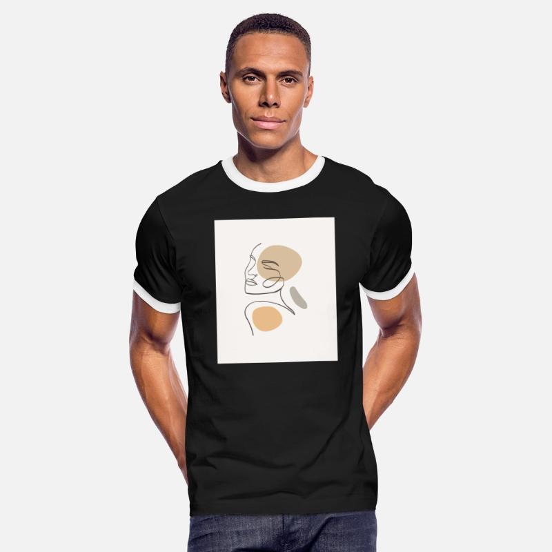 beige minimalist woman line art