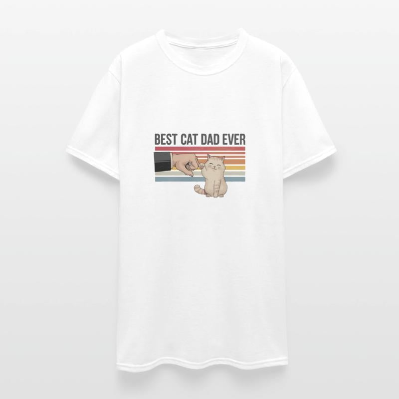 Best Cat Dad Ever Cute Retro Cat Paw