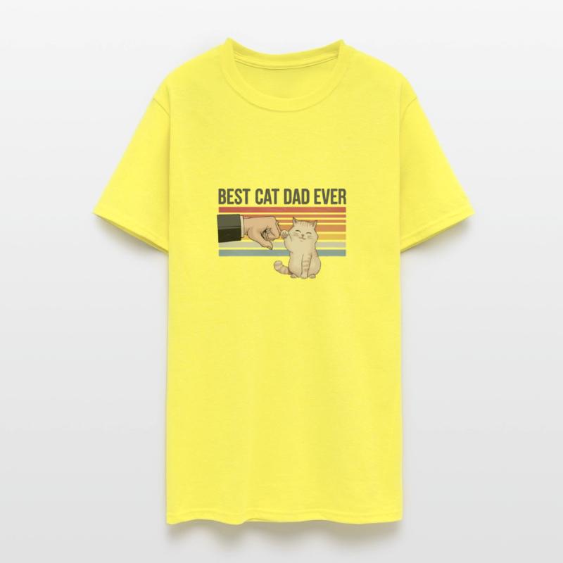Best Cat Dad Ever Cute Retro Cat Paw