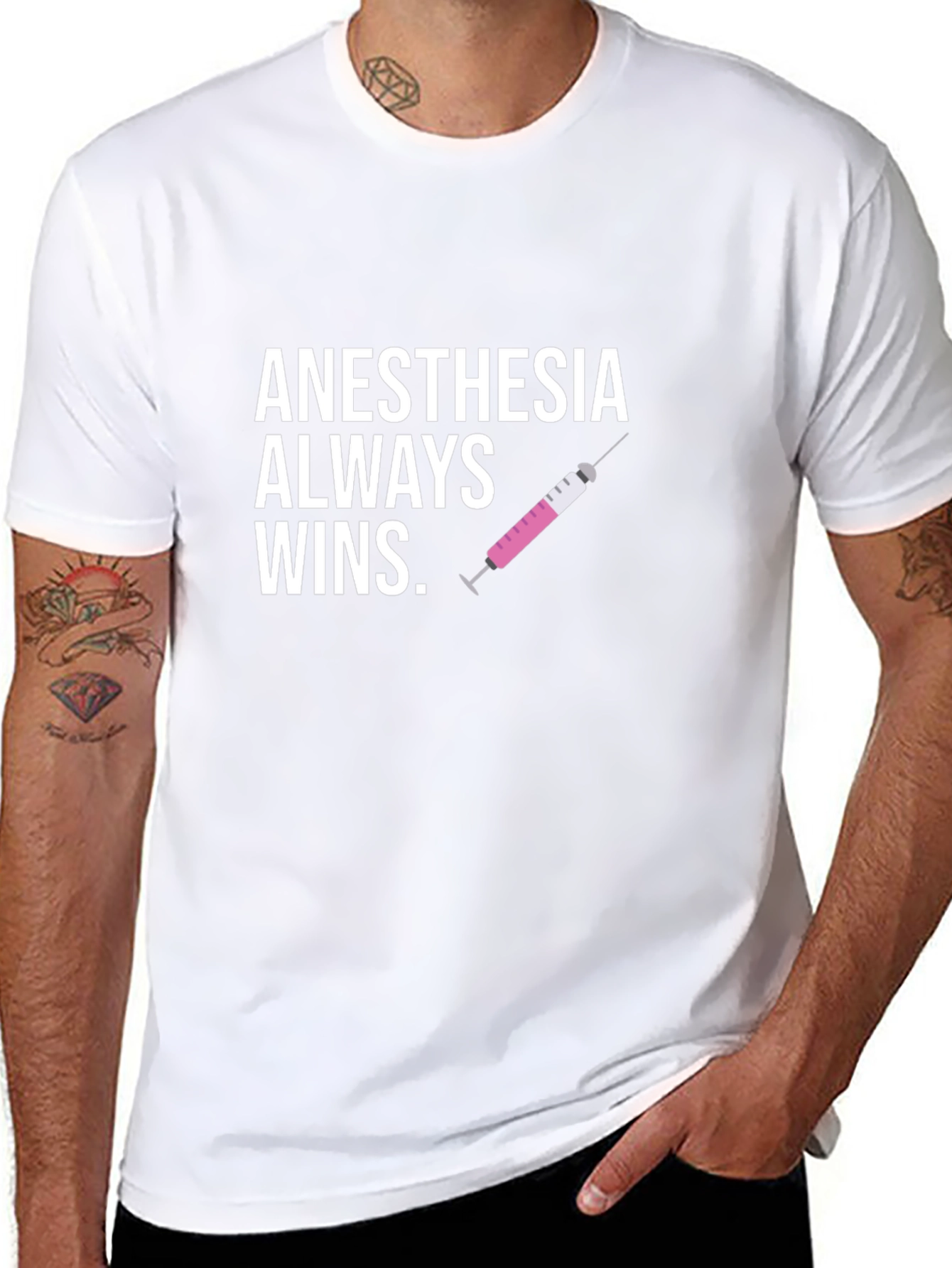 Anesthesia Always Wins Black T-Shirt