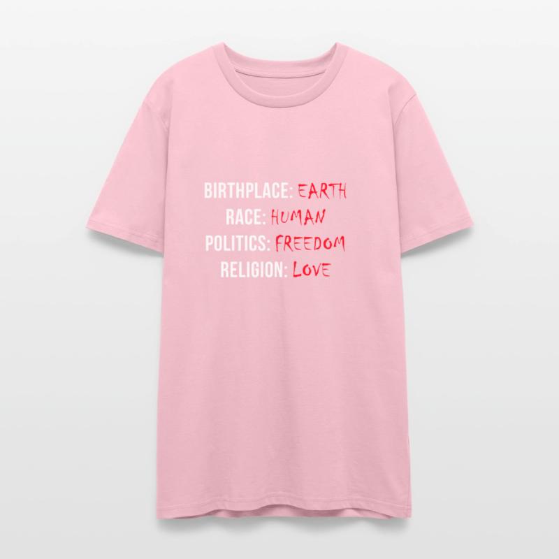 Birthplace: Earth, Race: Human - T shirt