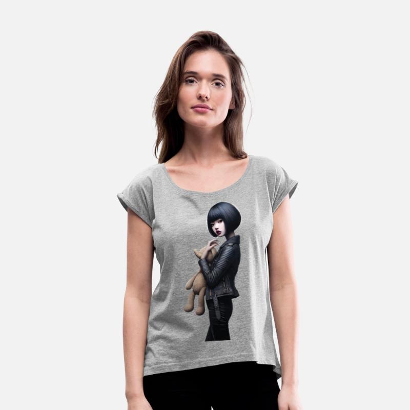 Black Bob Haircut with Leather Jacket