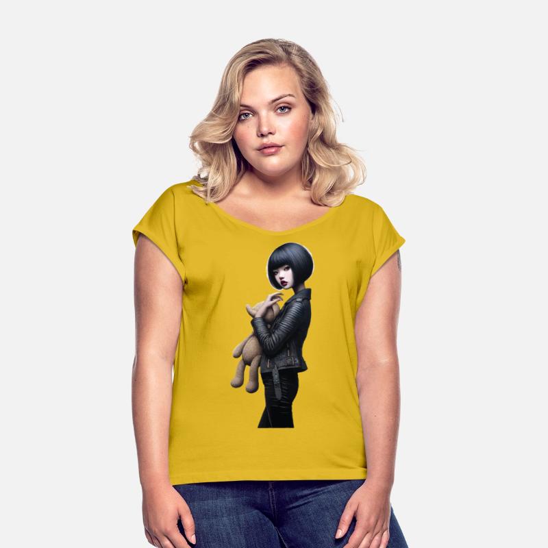 Black Bob Haircut with Leather Jacket