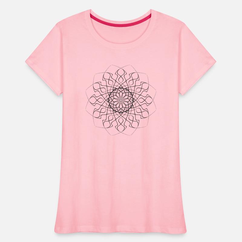 Black spirograph mandala of Faith