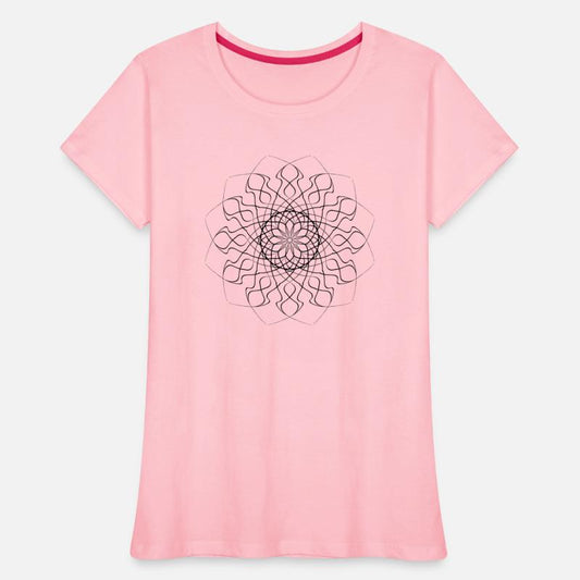 Black spirograph mandala of Faith