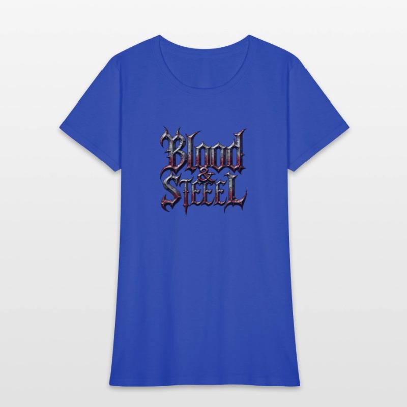 Blood & Steel - Bold Medieval Typography T-Shirt