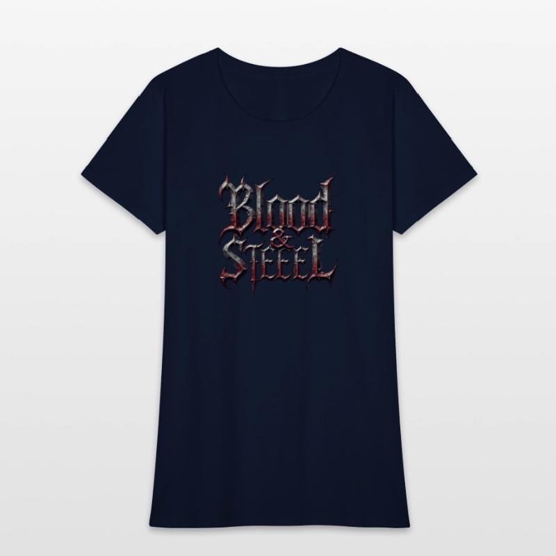 Blood & Steel - Bold Medieval Typography T-Shirt