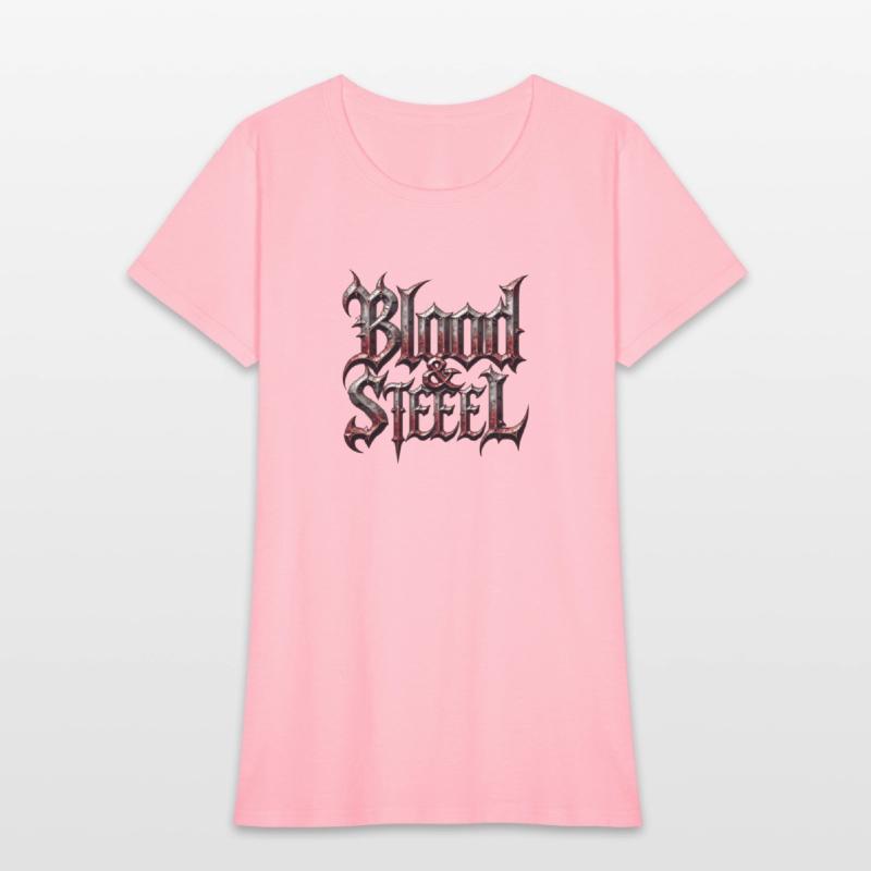 Blood & Steel - Bold Medieval Typography T-Shirt