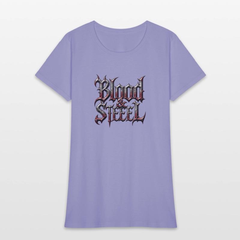 Blood & Steel - Bold Medieval Typography T-Shirt