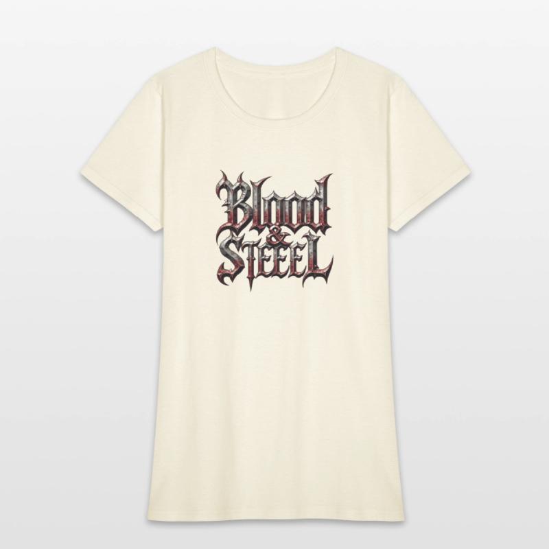 Blood & Steel - Bold Medieval Typography T-Shirt