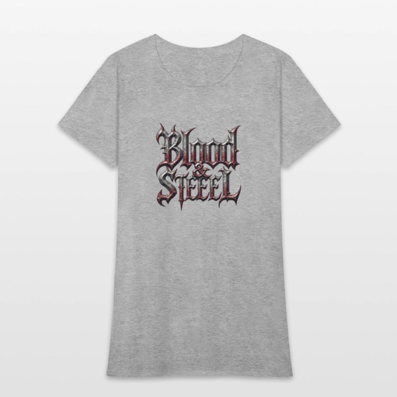 Blood & Steel - Bold Medieval Typography T-Shirt