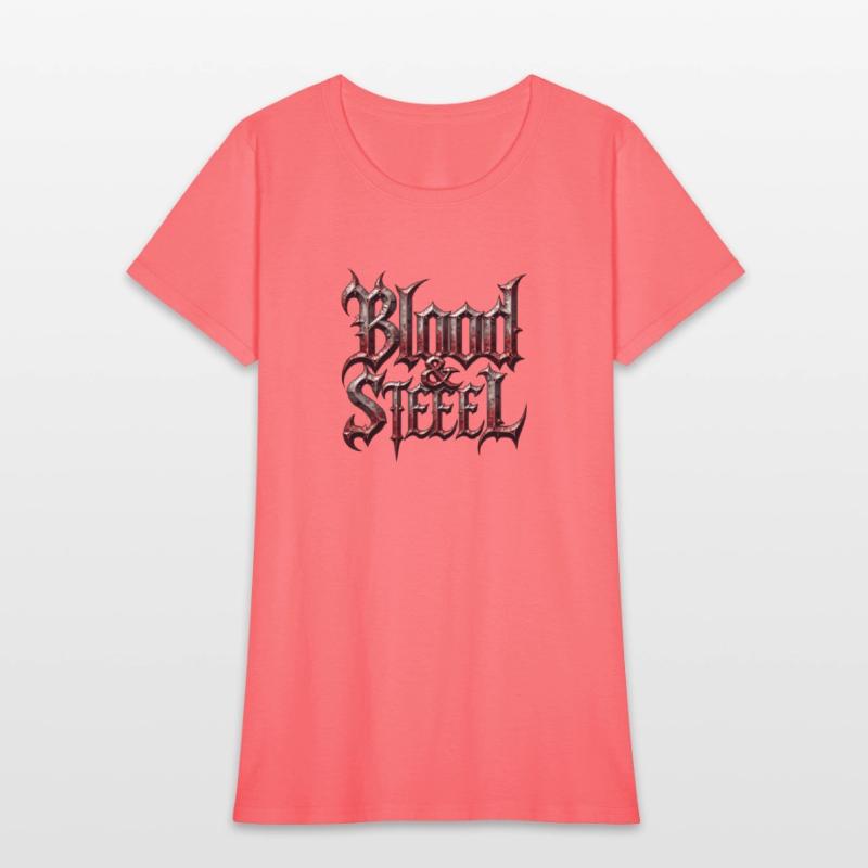 Blood & Steel - Bold Medieval Typography T-Shirt