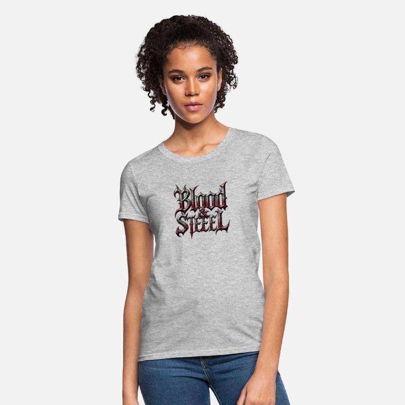 Blood & Steel - Bold Medieval Typography T-Shirt
