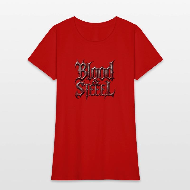 Blood & Steel - Bold Medieval Typography T-Shirt