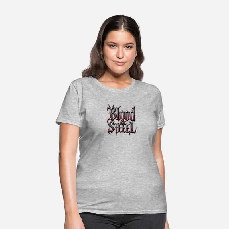 Blood & Steel - Bold Medieval Typography T-Shirt