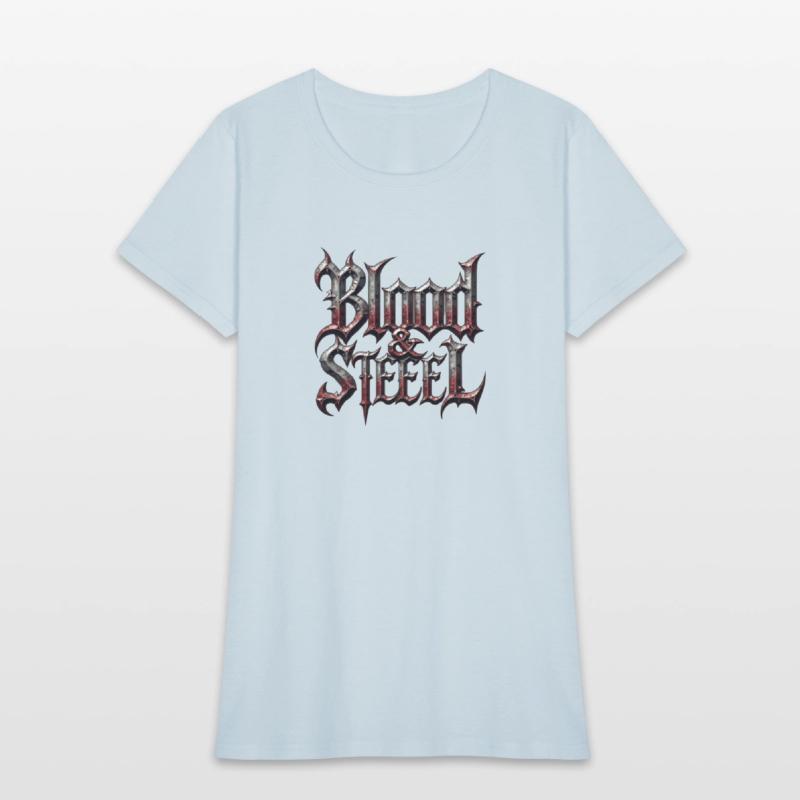 Blood & Steel - Bold Medieval Typography T-Shirt