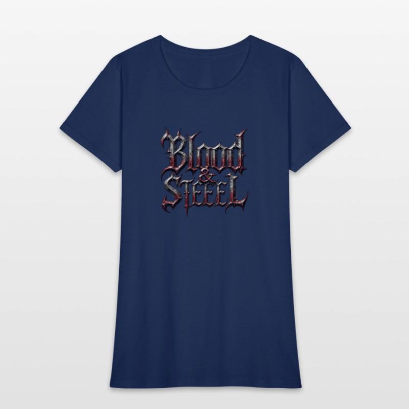 Blood & Steel - Bold Medieval Typography T-Shirt