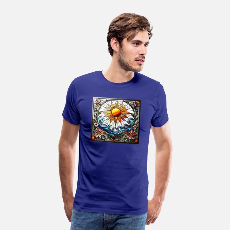 Boho Stained Glass Sun Floral